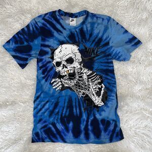 Nike Sportswear Tie Dye Skull Shirt Blue Black DR9763-480 Men’s Size Small